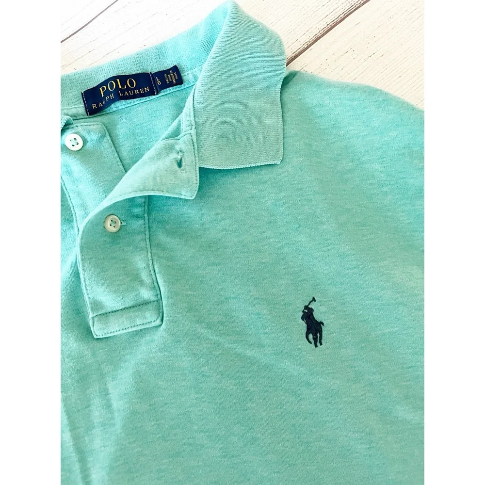 Polo RL light aqua short sleeved shirt sz L
